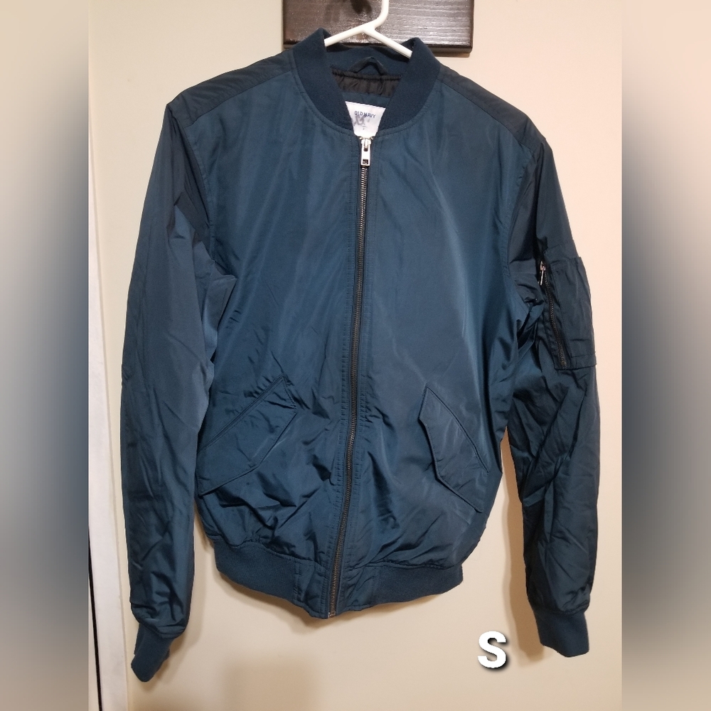 Old Navy Small Jacket, Bomber Teal, Outerwear Mens